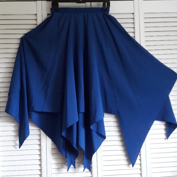 Royal Blue asymmetrical hem skirt - Picture 2 of 5